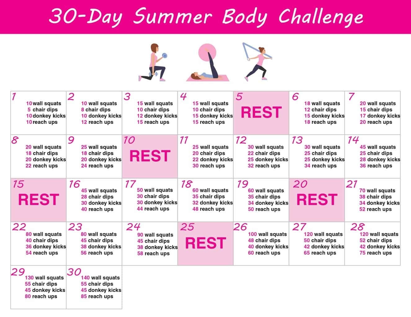 New Printable 30 Day Ab Challenge Calendar | Free Printable