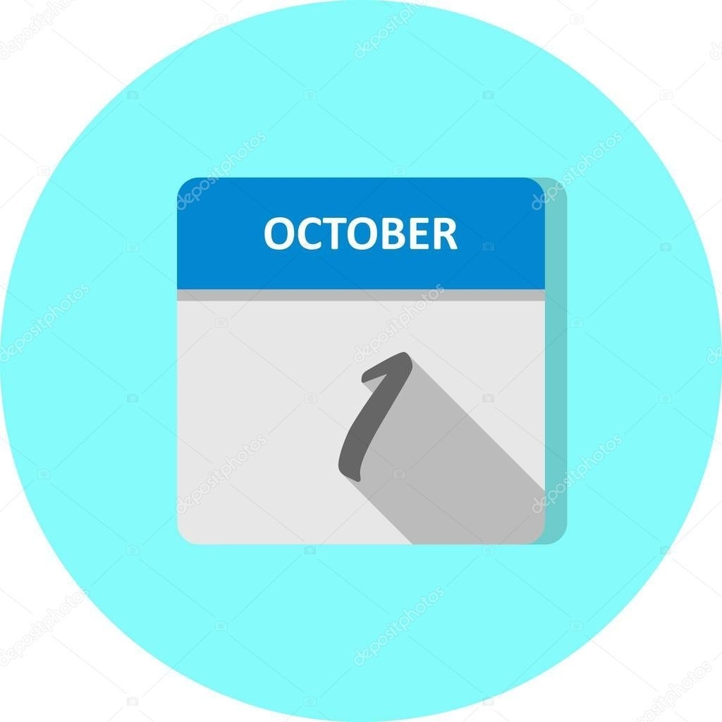 October 1St Date On A Single Day Calendar - Stock Photo