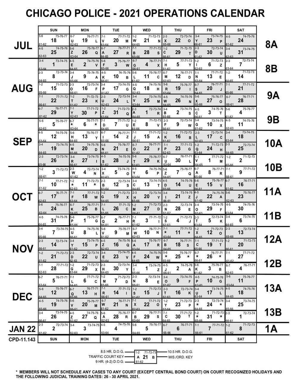 Operations Calendars — Fraternal Order Of Police | Chicago