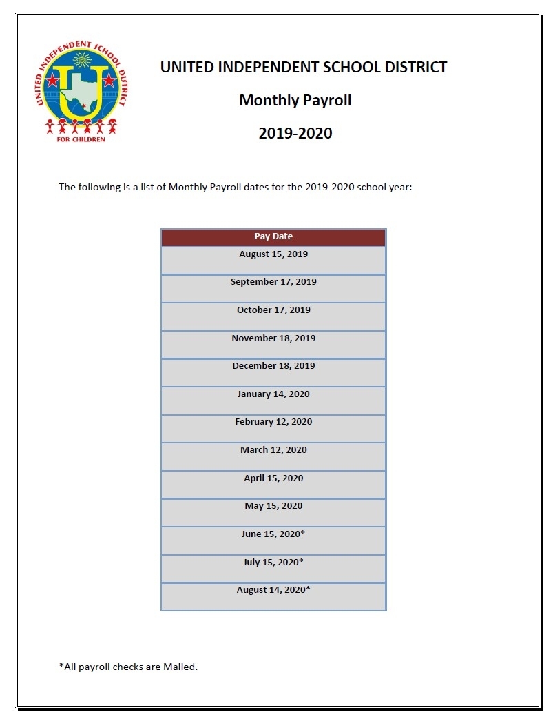 Uva Payroll Calendar