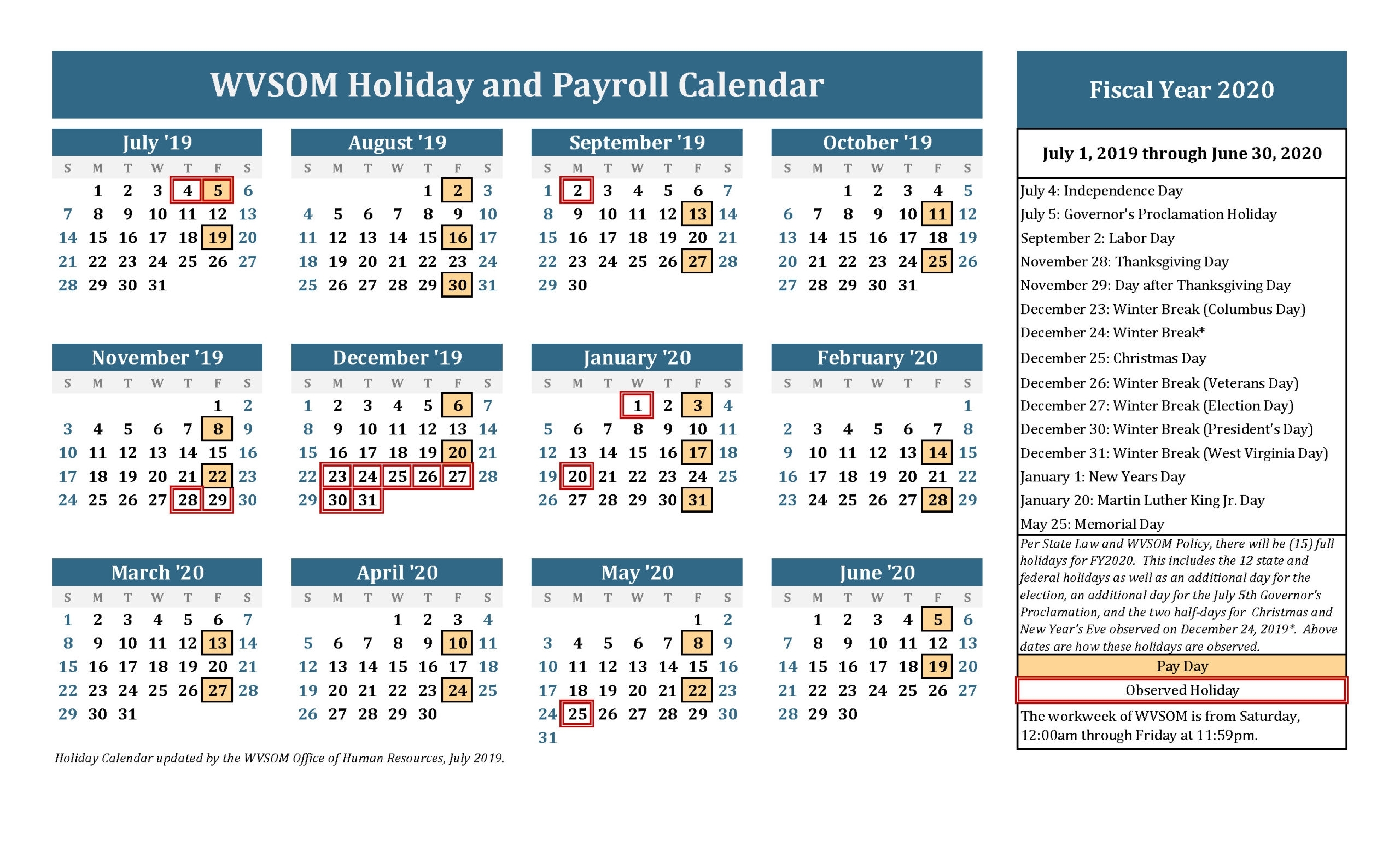 Payroll Calendar Excel Template | Payroll Calendar 2021
