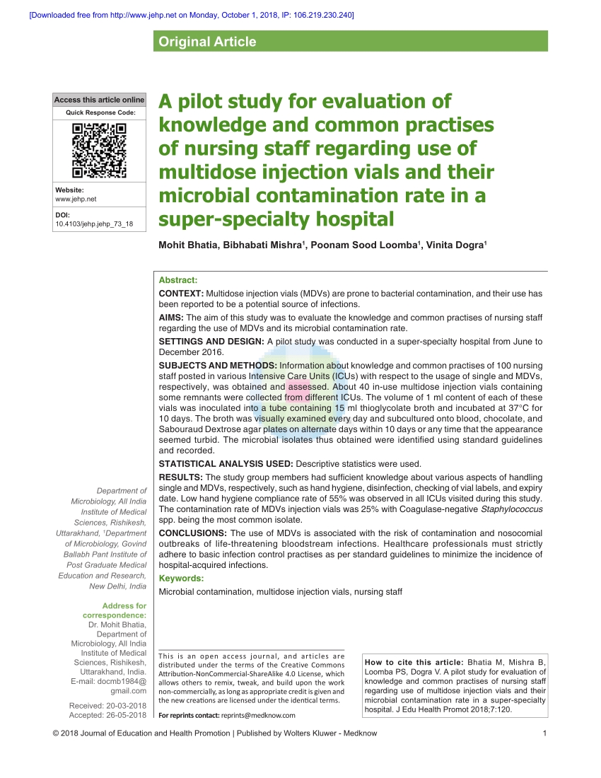 Pdf) A Pilot Study For Evaluation Of Knowledge And Common