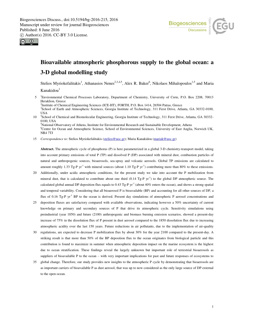 Pdf) Changes In Dissolved Iron Deposition To The Oceans