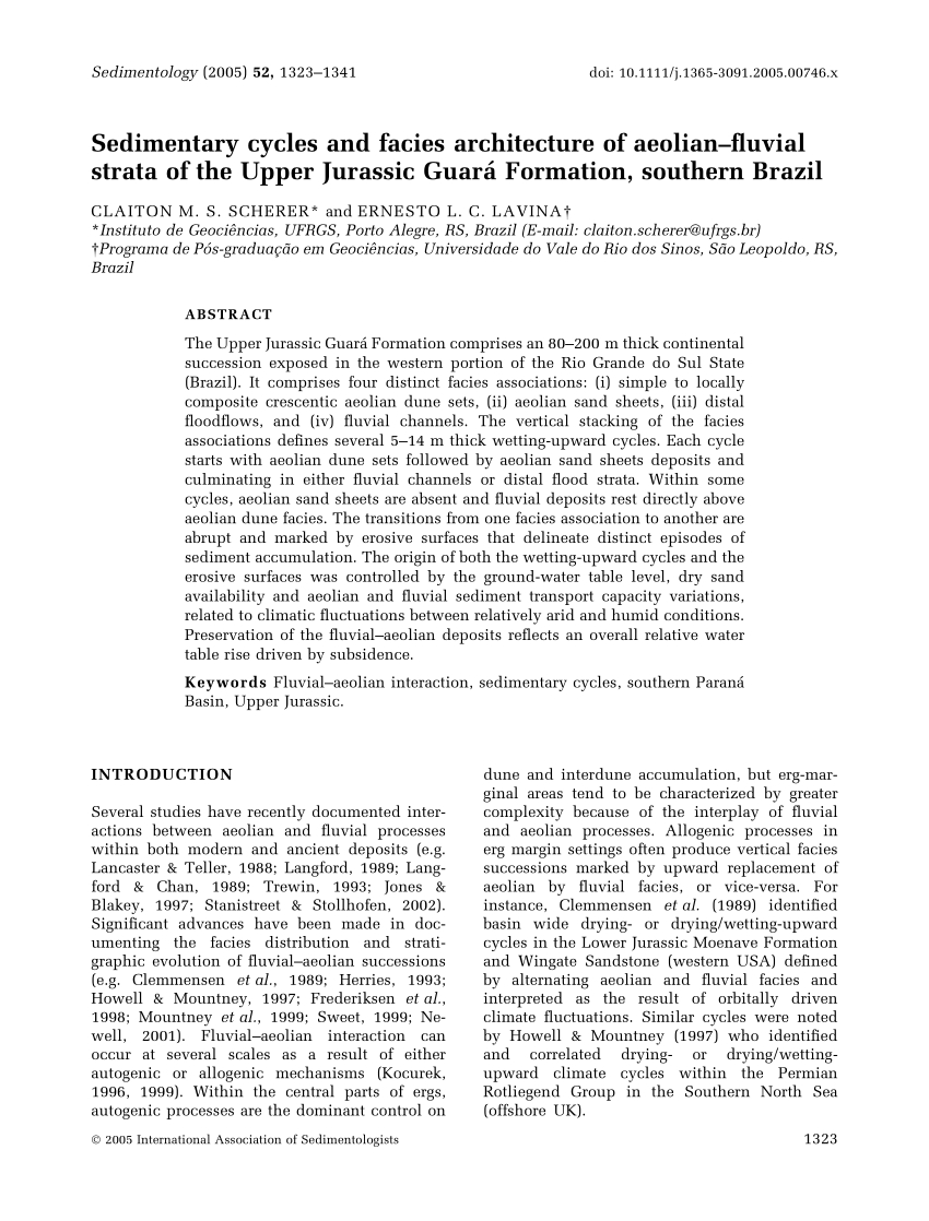 Pdf) Sedimentary Cycles And Facies Architecture Of Aeolian