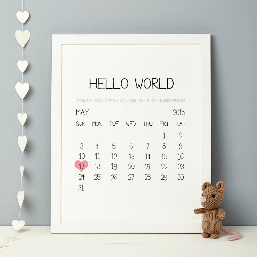 Personalised Baby Birth Date Print