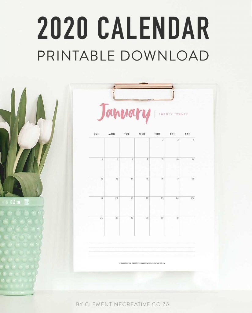 Printable 2020 Calendar {A Pretty Monthly Calendar Planner} -