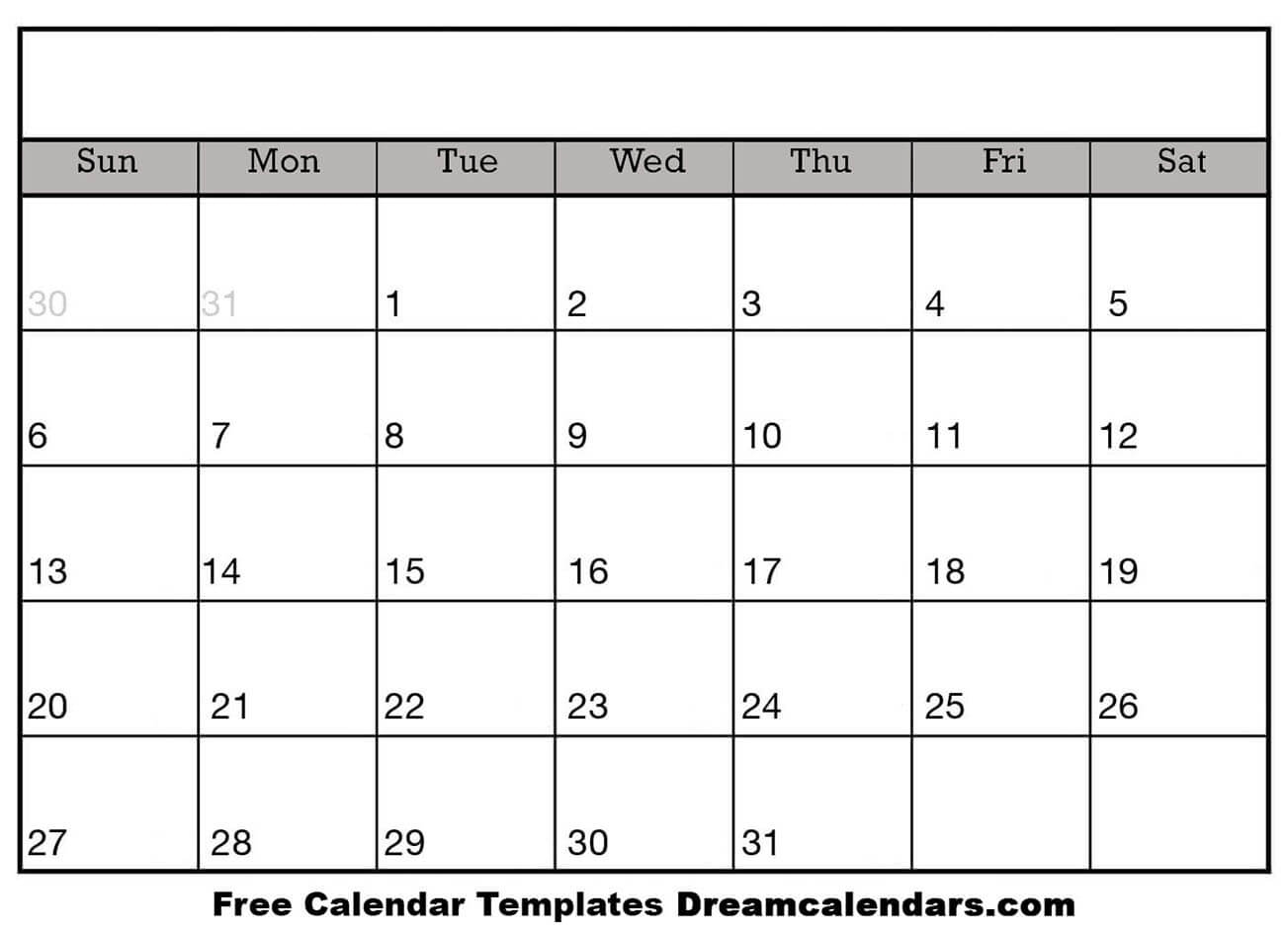 Printable Blank Calendar 2021 | Dream Calendars
