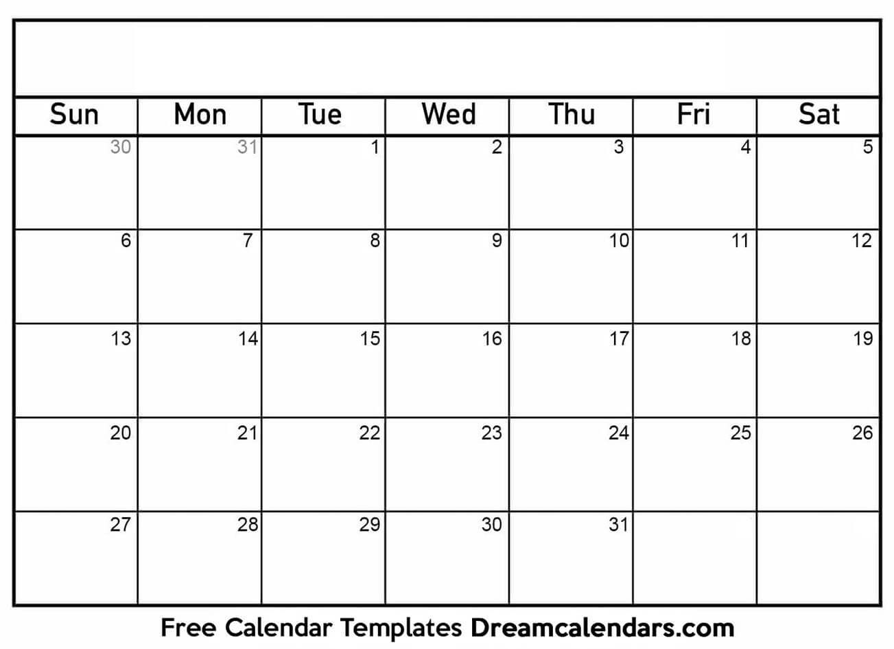 Printable Blank Calendar In 2020 (With Images) | Free