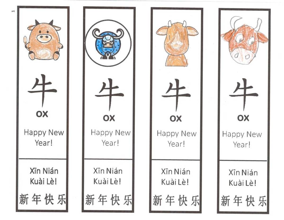 Printable Bookmarks For Year Of The Ox: Kids&#039; Crafts For