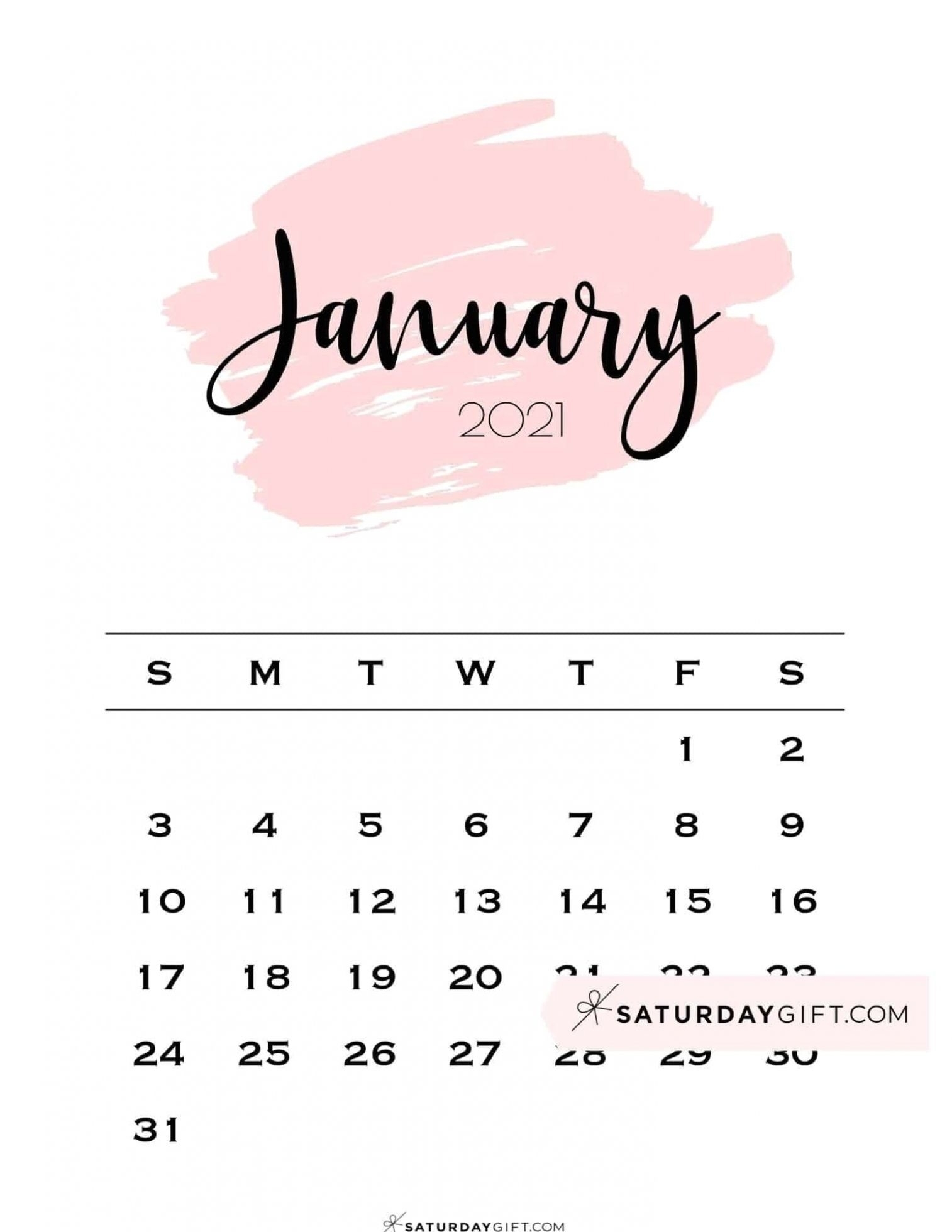Printable Calendar 2021 | January 2021 - December 2021
