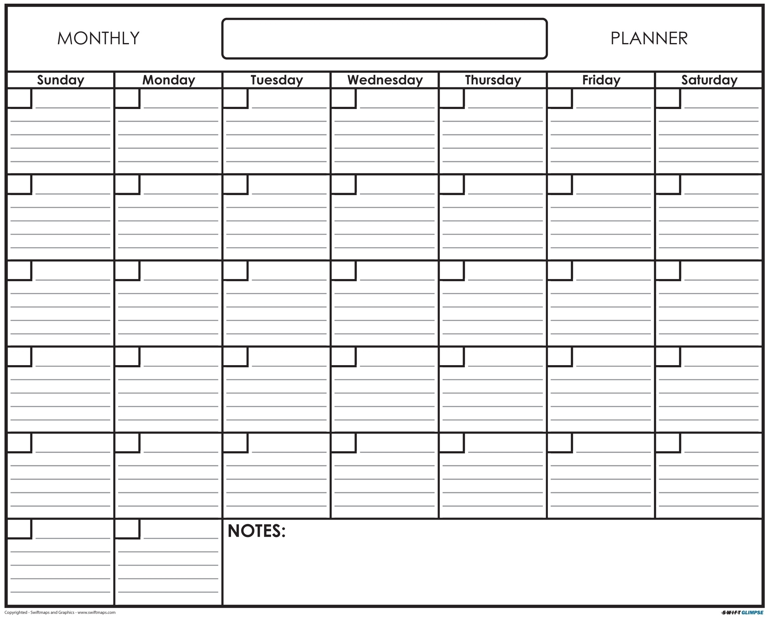 Printable Monthly Calendar With Lines - Calendar Inspiration