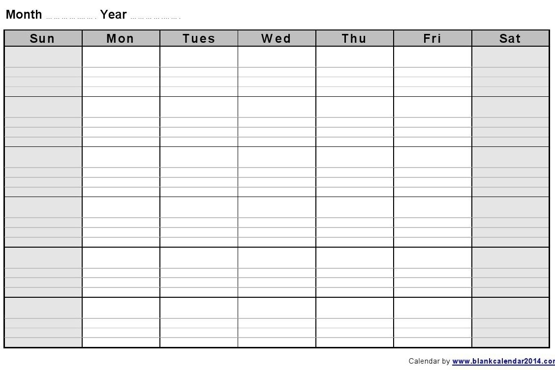 Printable Monthly Calendar With Lines In 2020 | Blank