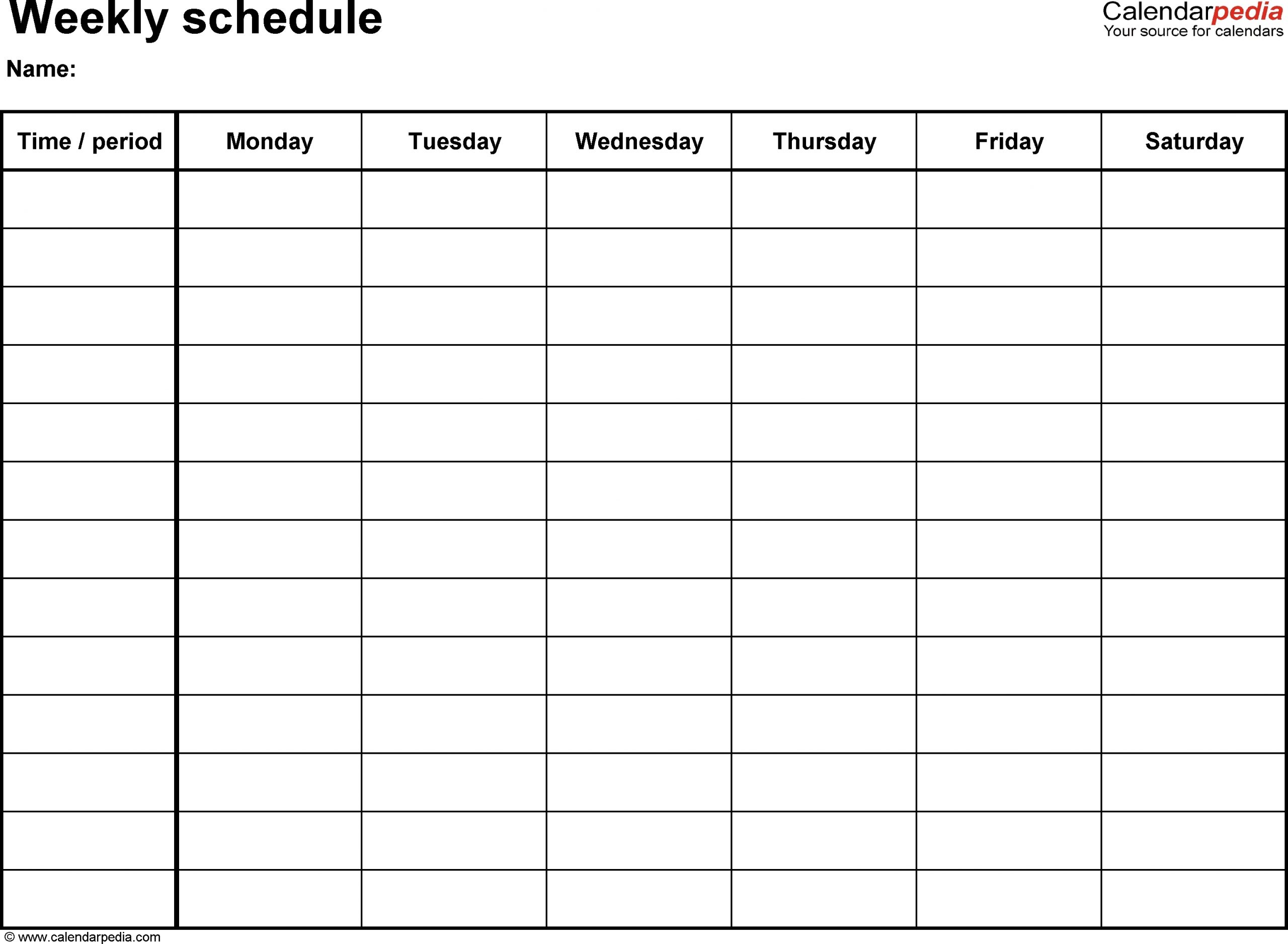 Printable Weekly Schedule | Room Surf
