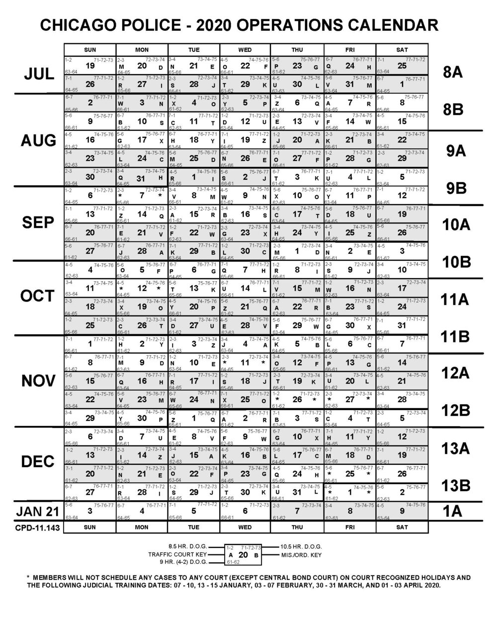 Chicago Police Operations Calendar Calendar Template 20242025