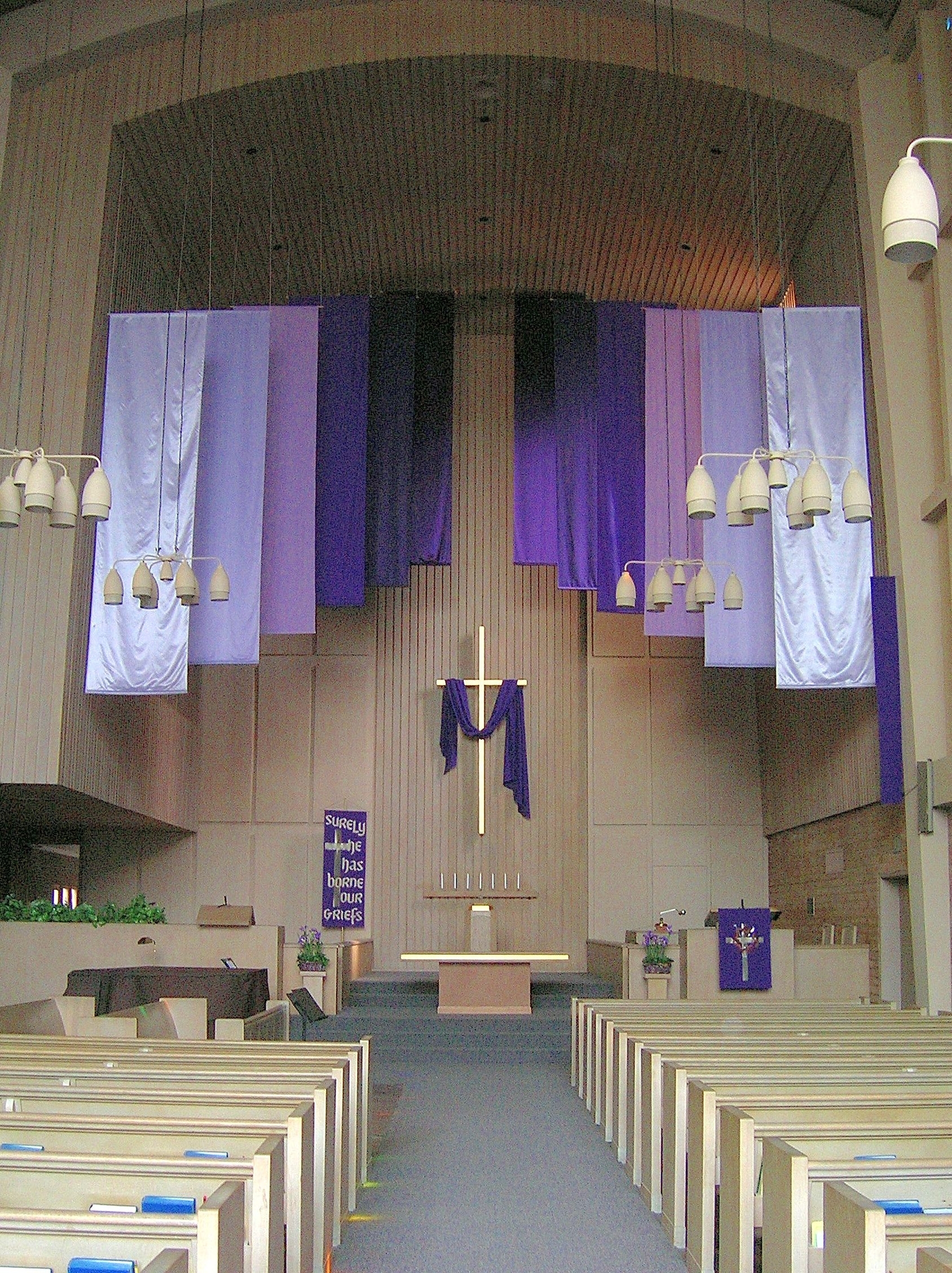 Purple Banners For Lent - Add Jerusalem Cross At Bottom