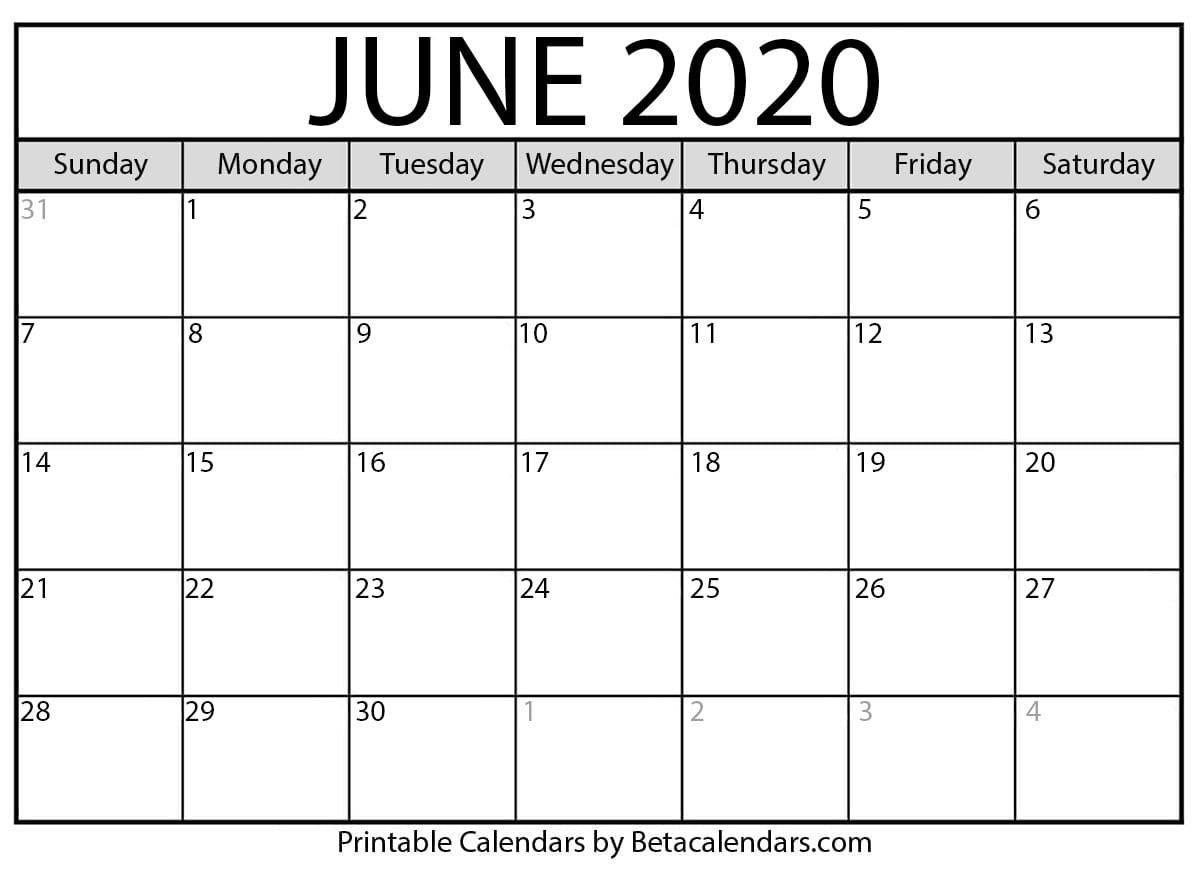 Remarkable Printable Calendar With Numbered Days 2020 In