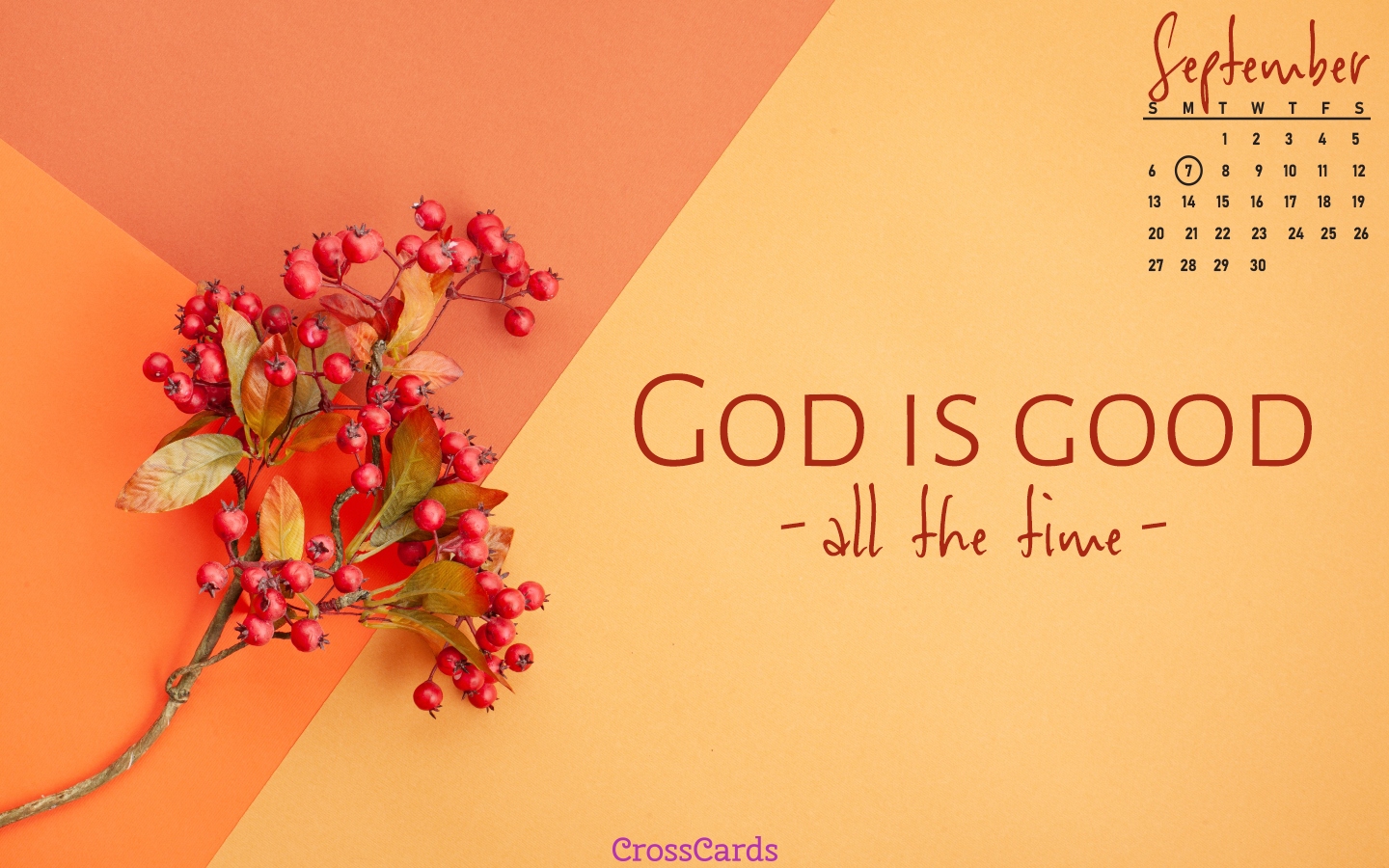 September 2020 - God Is Good Desktop Calendar- Free