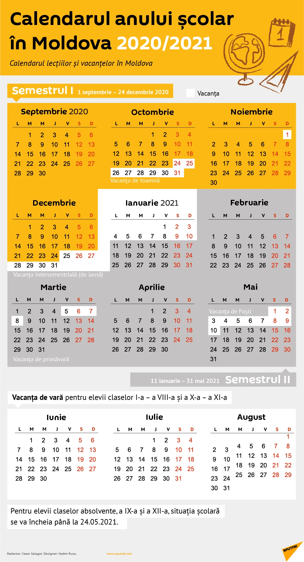 Structura Anului Școlar 2020-2021: Calendarul Lecțiilor Și