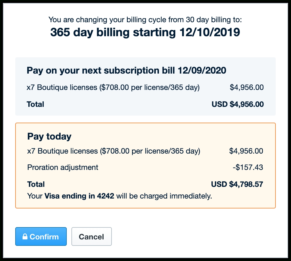 Switching From A 30 Day Subscription To A 365 Day