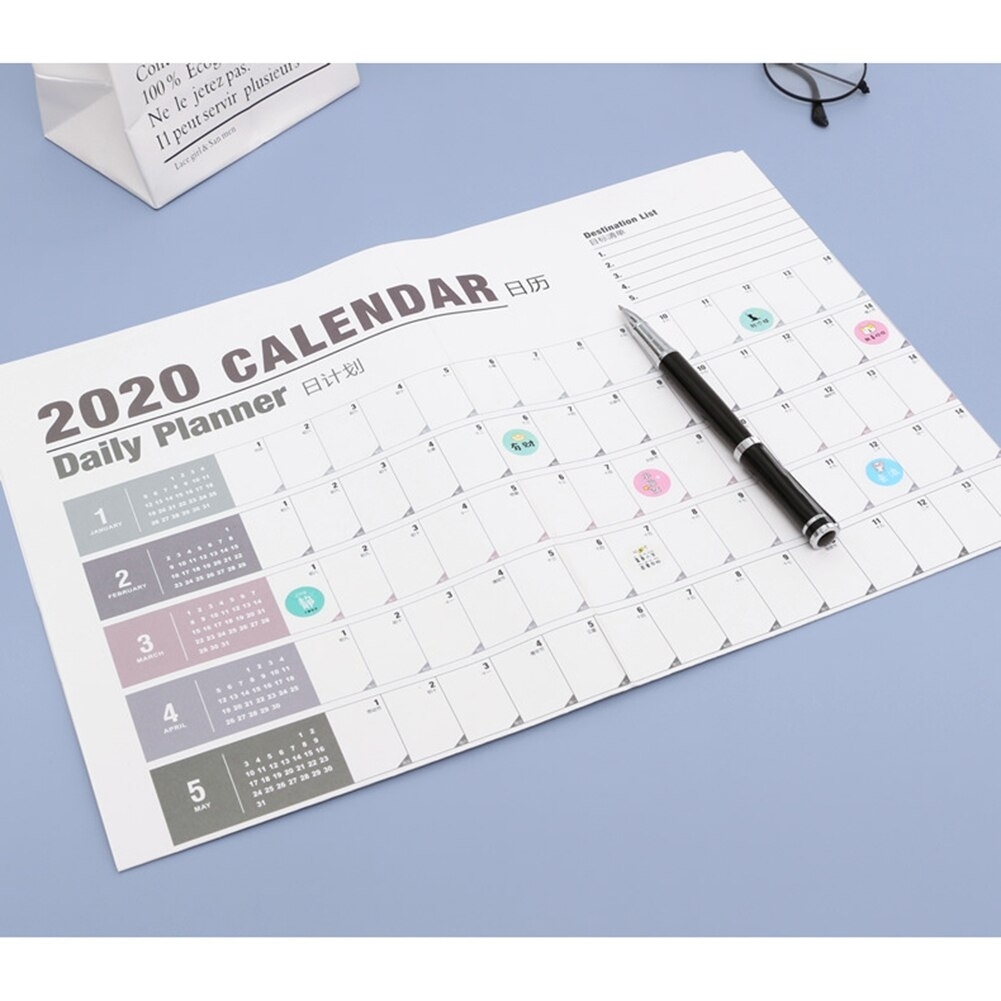 Us $207 15% Off|2020 Calendar Wall Calendar 365 Days Countdown Diary  Calendar New Arrive Study New Year Plan Schedule Organizer|Calendar| -