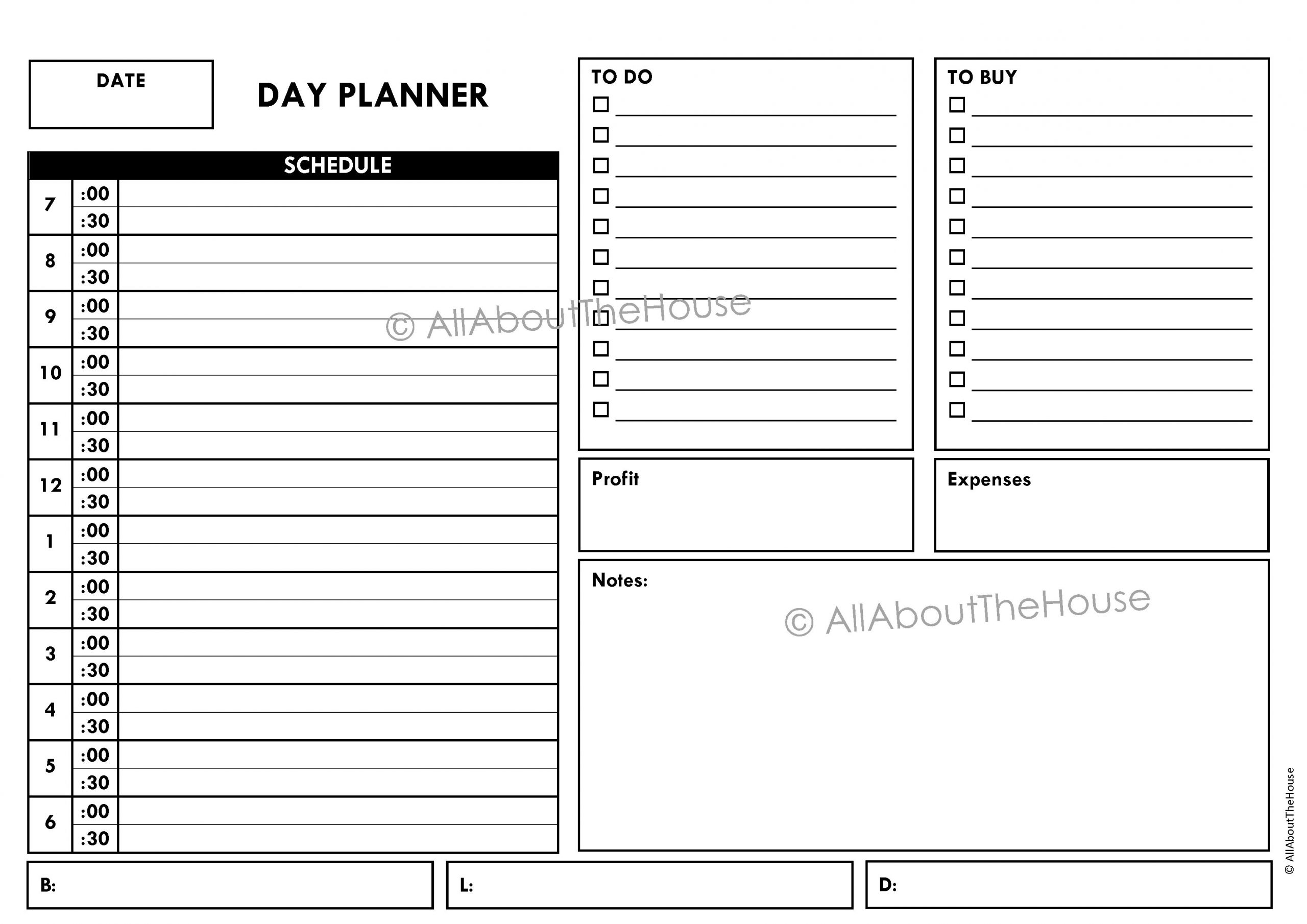 Workday Planner | Allaboutthehouse Printables