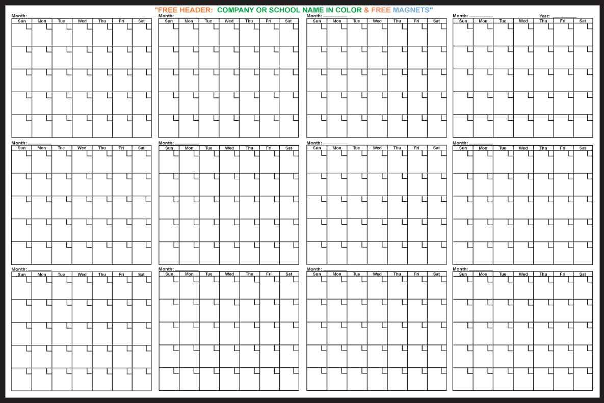 12 Month Calendar | Free Printable Calendar, Free Calendar