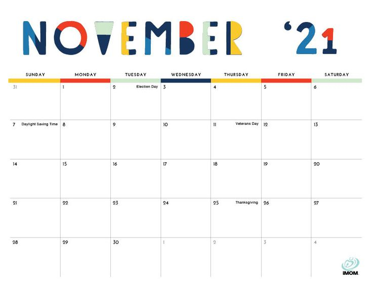 2020 And 2021 Colorful Printable Calendar For Moms - Imom
