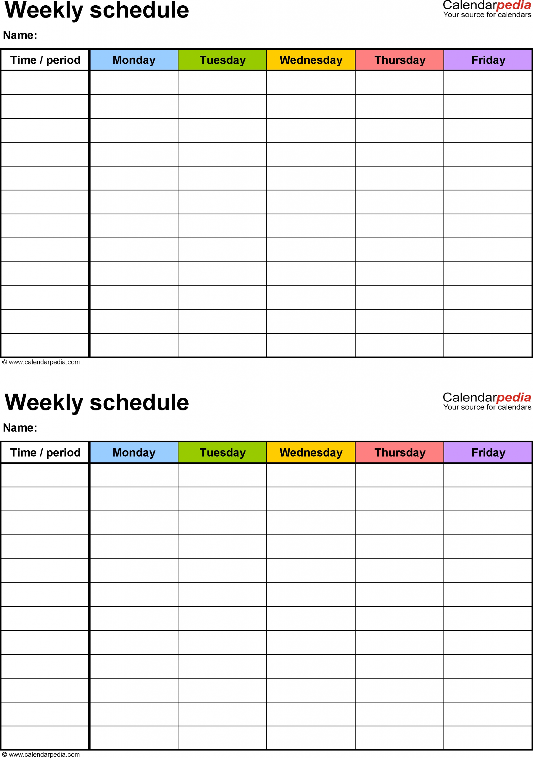 7 Day Calendar Template Excel | Free Calendar Template Example