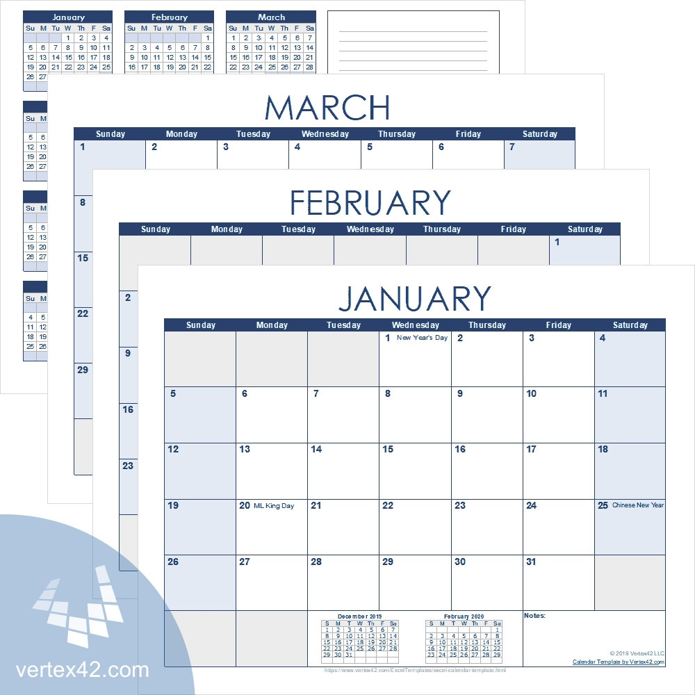 90 Day Printable Calendar