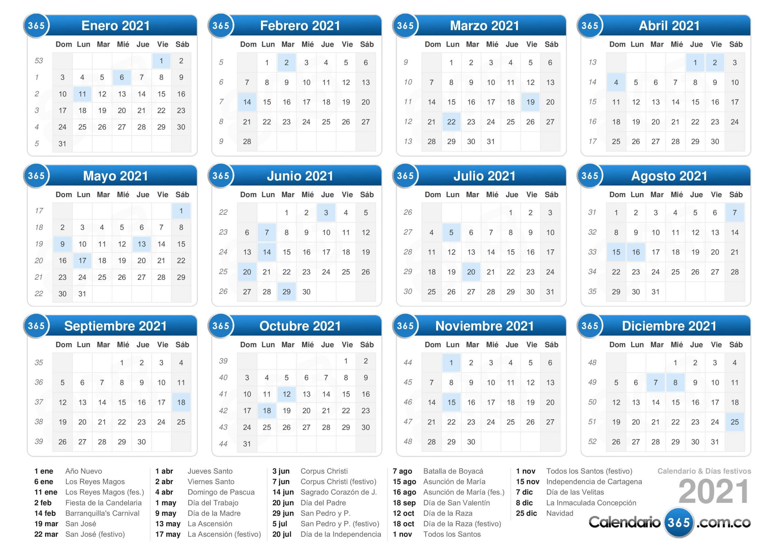 Calendario 2021