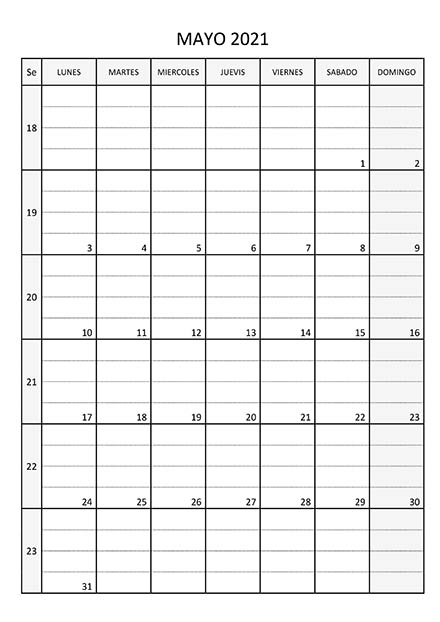 Calendario Mayo 2021 - Calendariossu