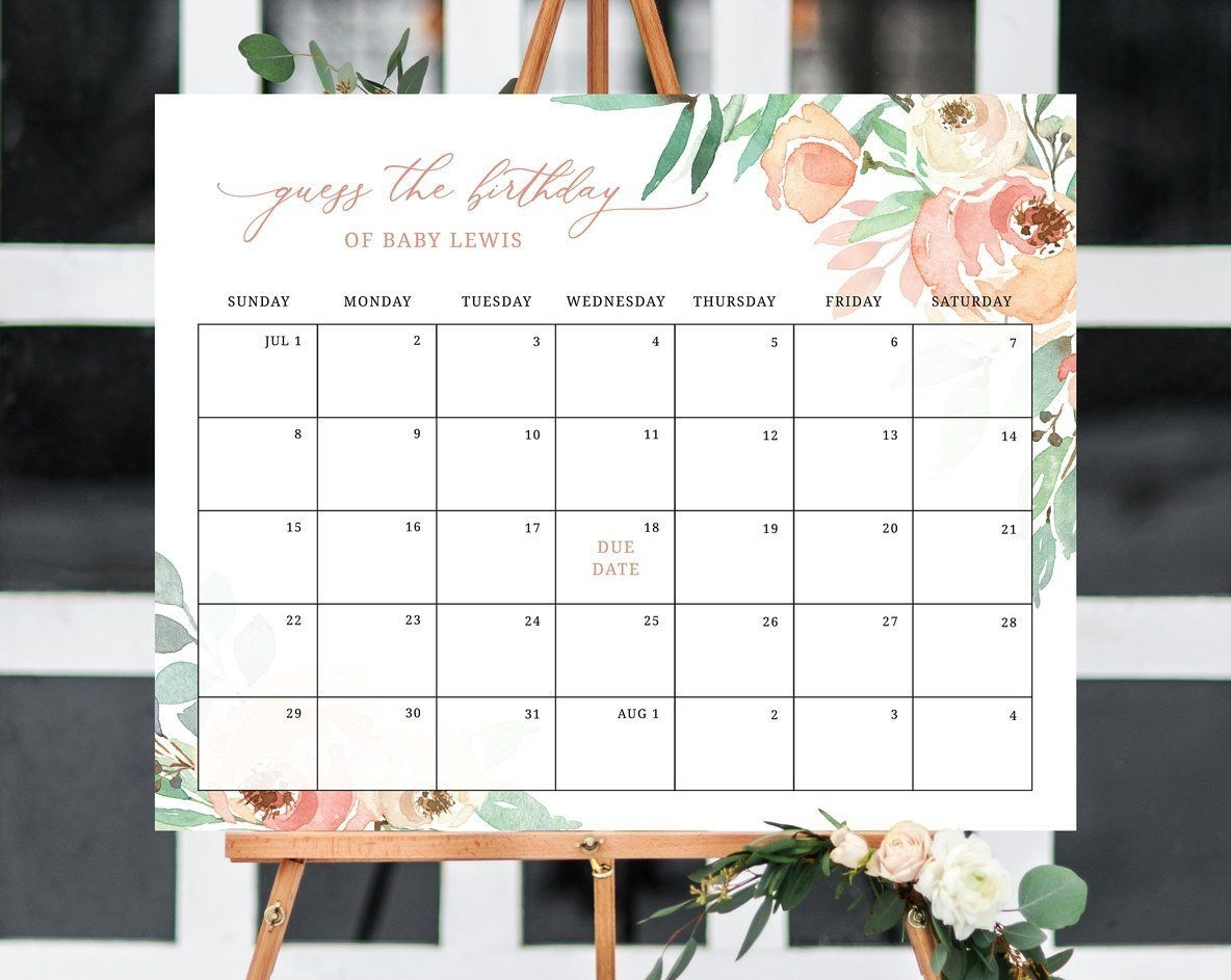 Create Your Guess The Due Date Printable Calendar | Get