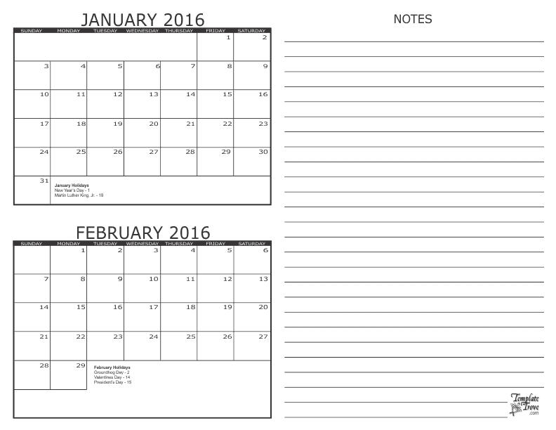 Free Calendars To Print | Pdf Calendars Regarding Large