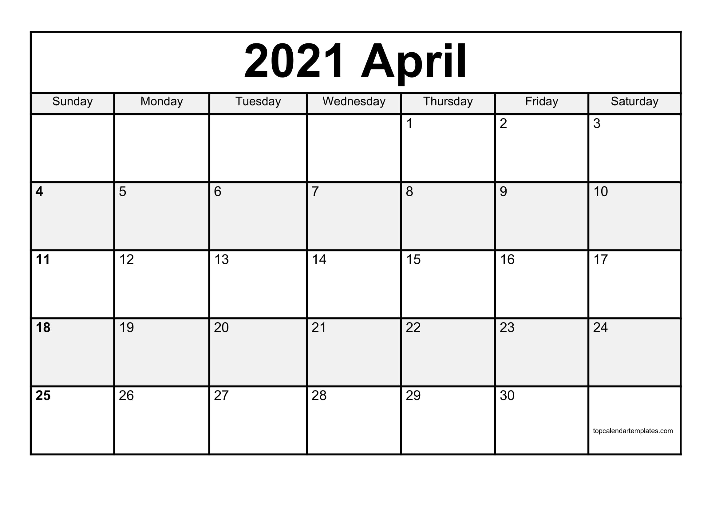 Free Printable Word Calendar April 2021 | Printable Calendar