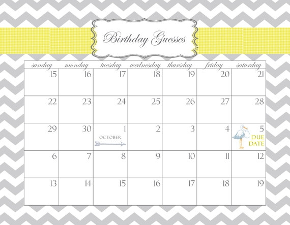 Guess Babys Due Date Printable Calendar :-Free Calendar