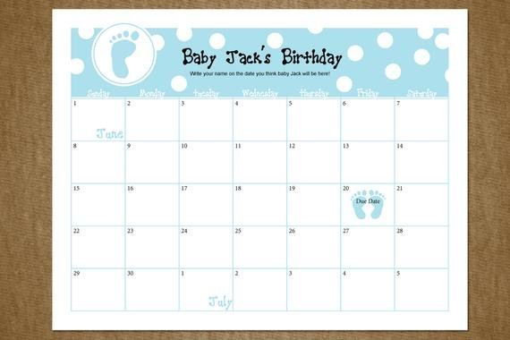 Guess The Baby Born Date Pdf :-Free Calendar Template