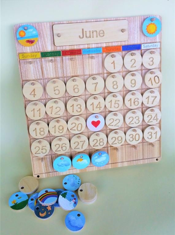 Home School Child Perpetual Calendar, Wooden Perpetual