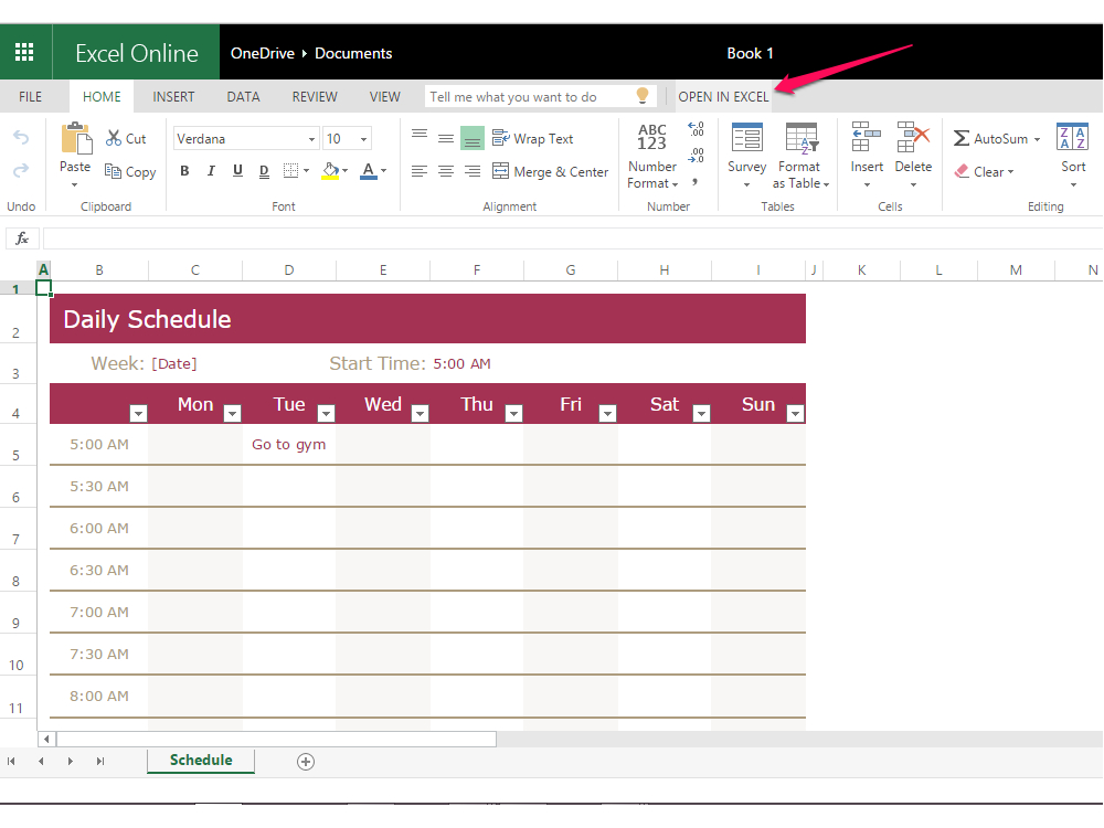 How To Create A Weekly 24 Hour Calendar With Excel