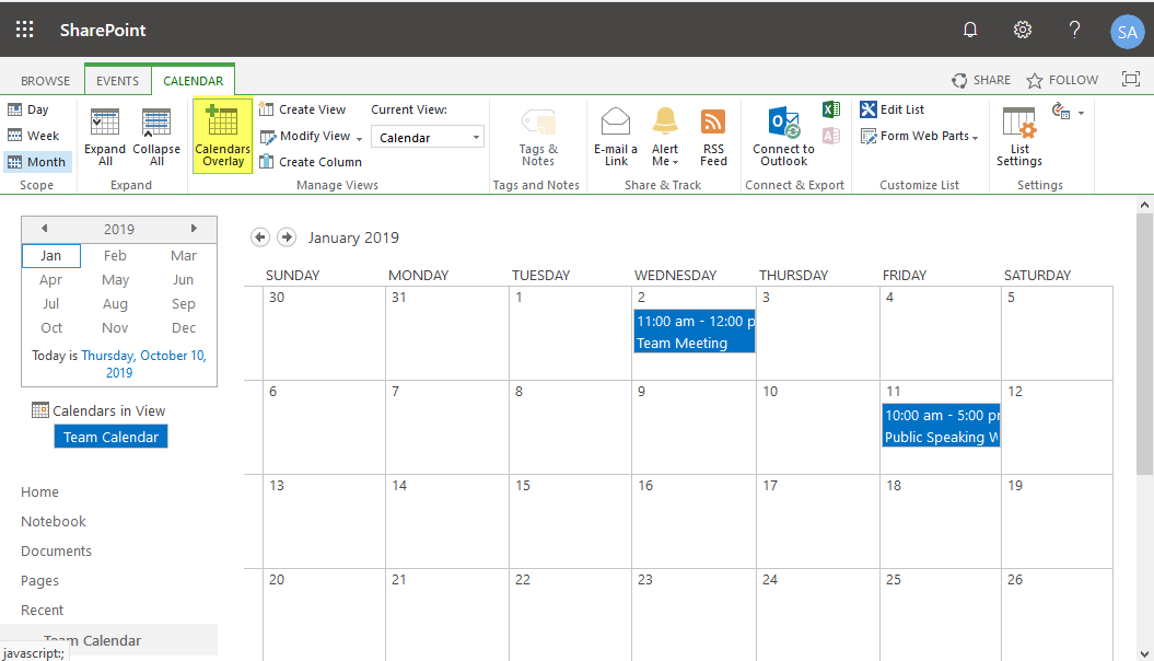 How To Create Calendar Overlay In Sharepoint Online