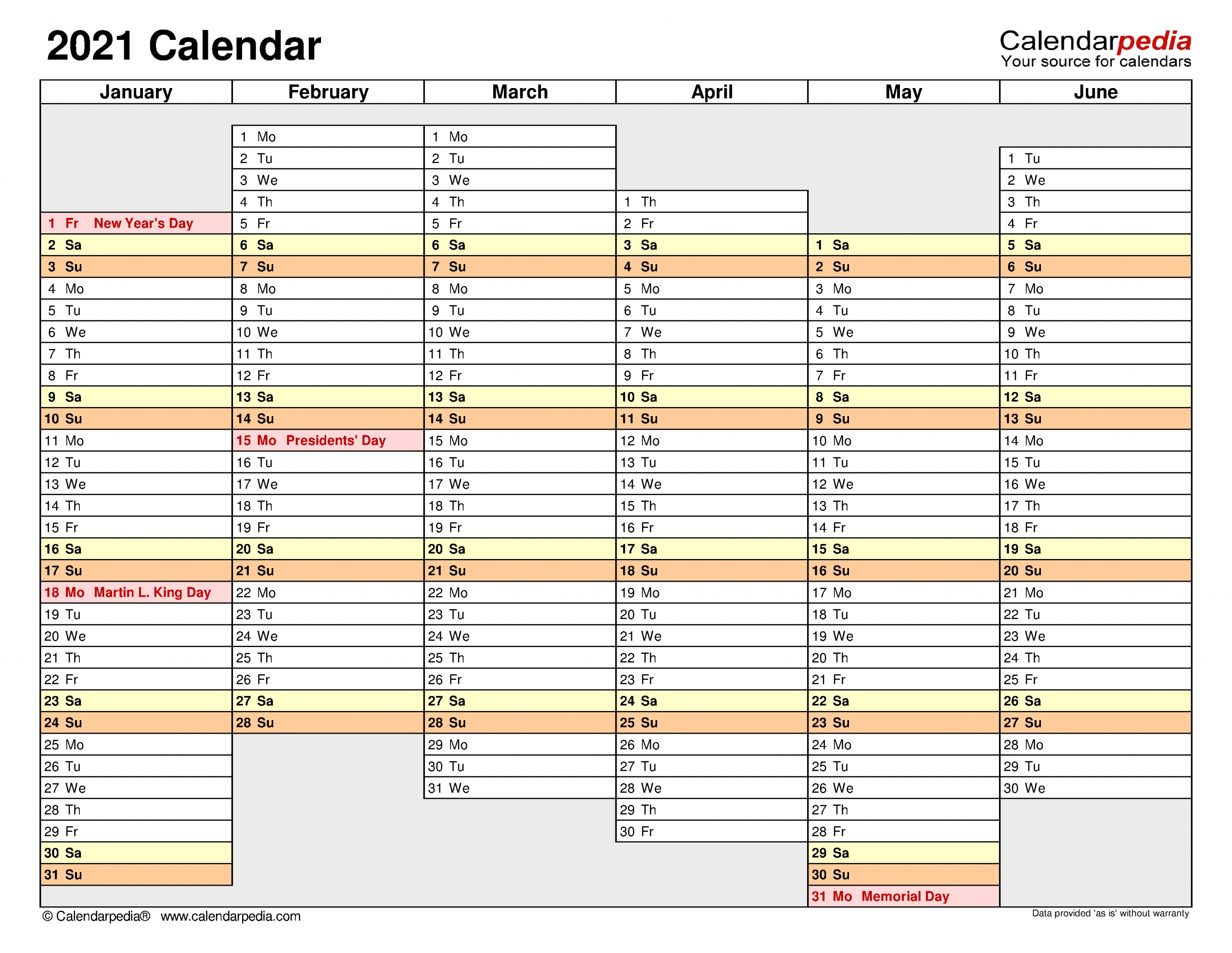 Microsoft Calendar Templates 2021 2 Page Per Month