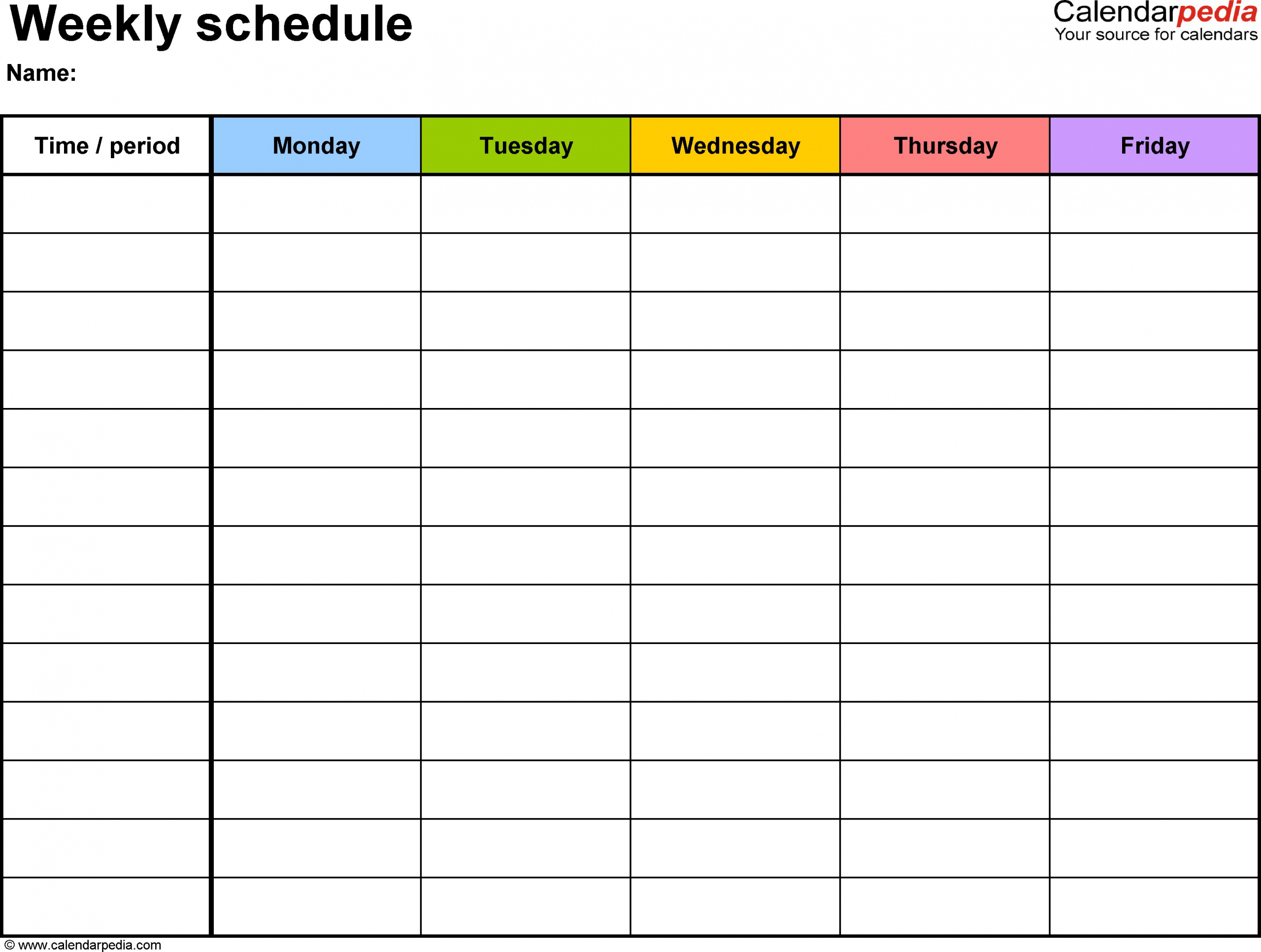 Monday Through Sunday Calendar Word :-Free Calendar Template