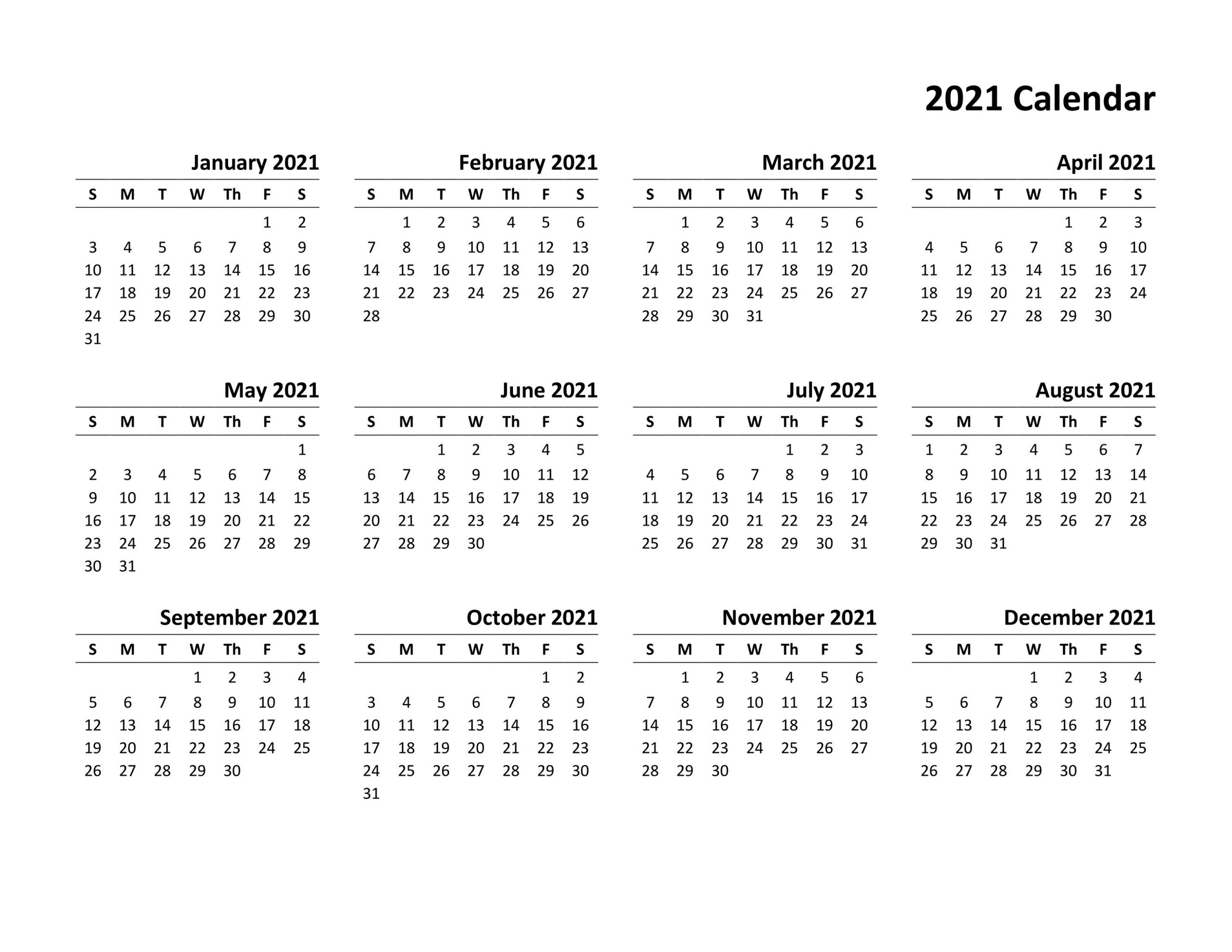 Monthly Calendar 2021 Canada For Visitors | Get Free