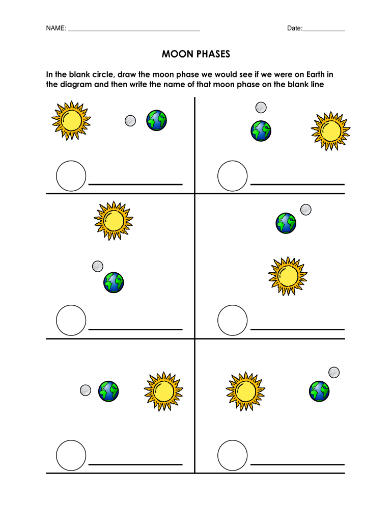 Moon Phases Worksheet - Fill Online, Printable, Fillable