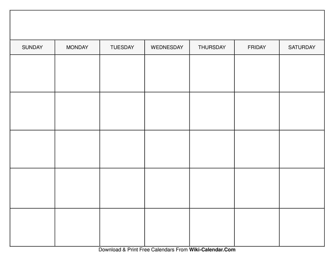 Printable Calendar No Month : Printable Calendar Templates