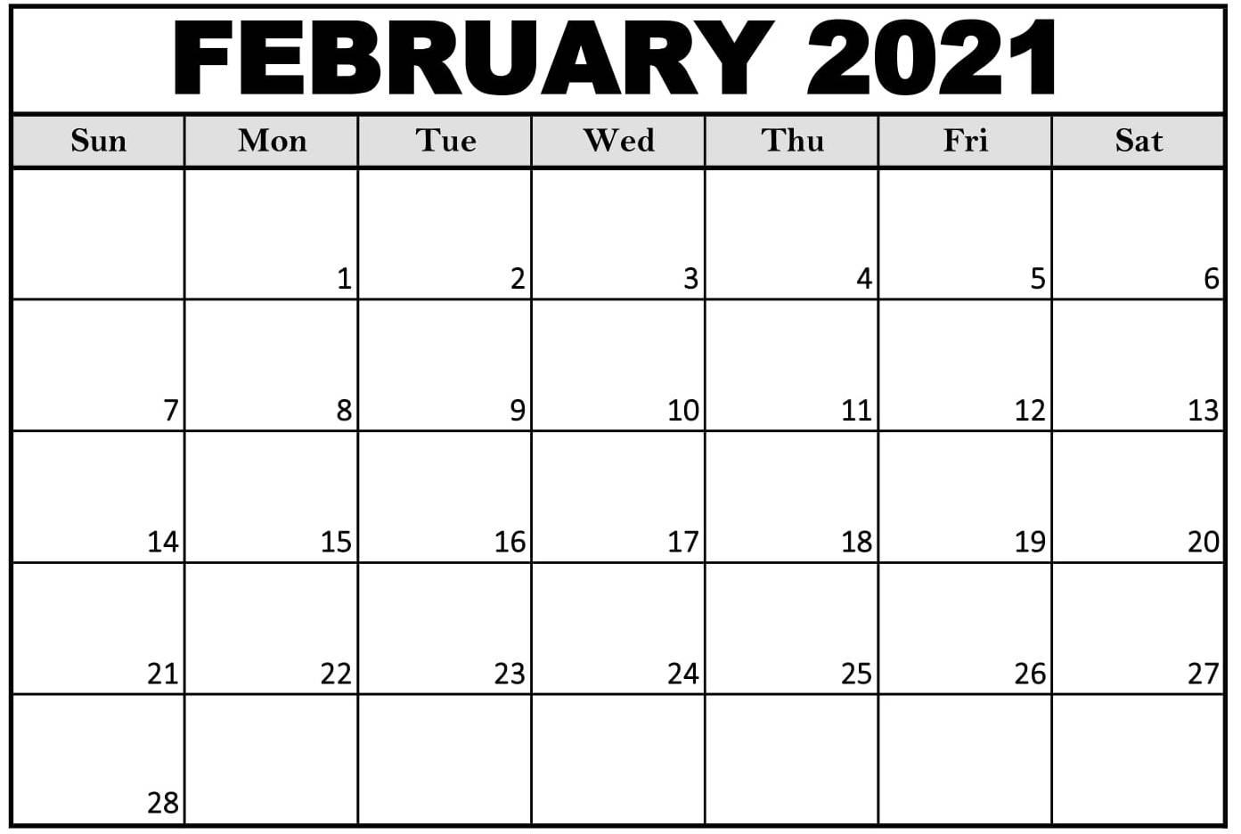 Printable February 2021 Calendar Office | Free Printable