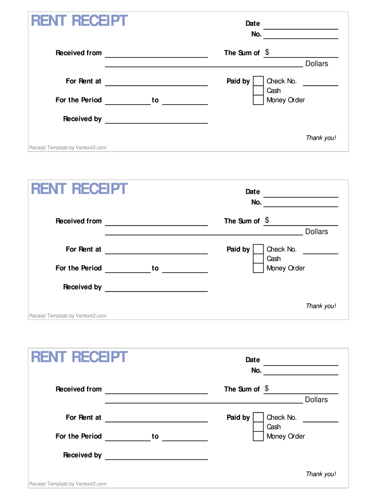 Rent Receipt - Fill Online, Printable, Fillable, Blank