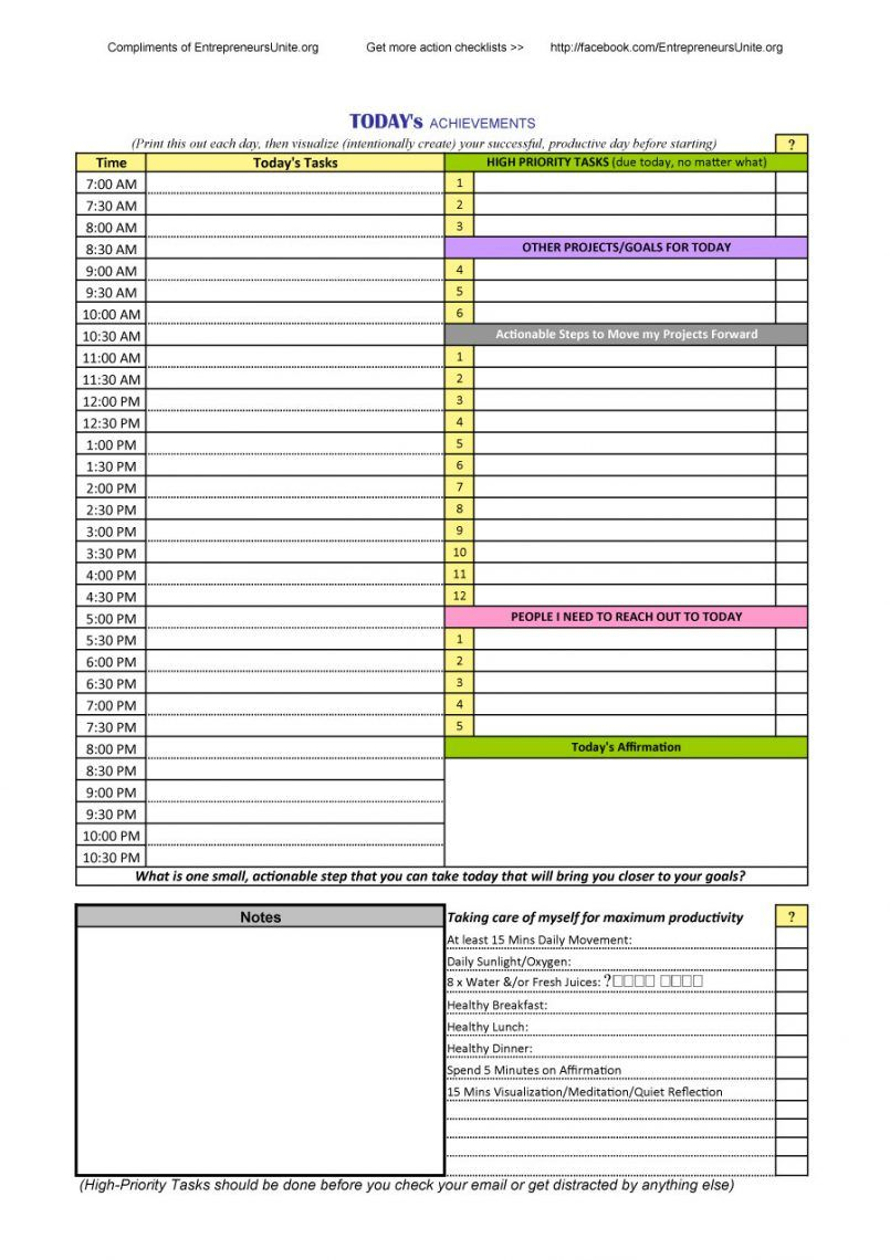 Template 40 Printable Daily Planner Templates Free