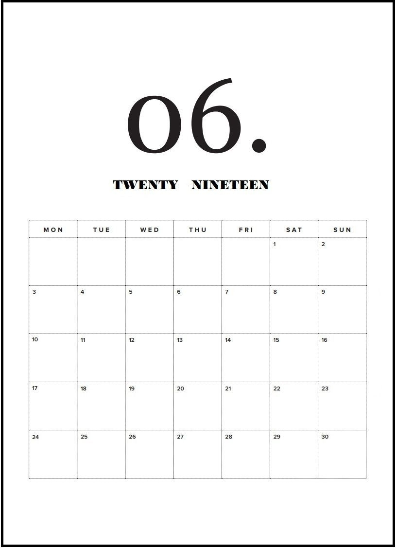 The No-Frills Free Calendar | Calendar Template 2020