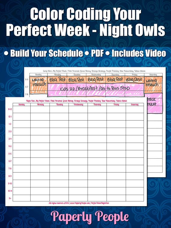 Time Management For Night Owls - Color Coding Your Perfect