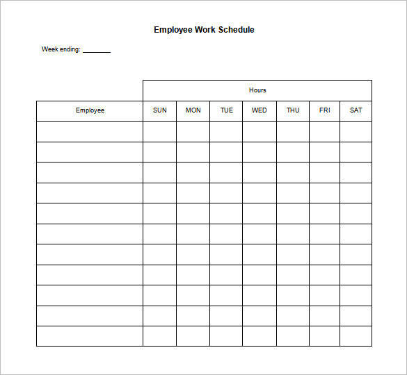 11+ Employee Schedule Format - Excel Templates - Excel
